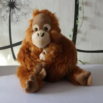 yeni peluş orangutanlar oyuncak yüksek kalite kahverengi orangutanlar bebek ile bir bebek hediye yaklaşık 28 cm 0