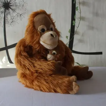 yeni peluş orangutanlar oyuncak yüksek kalite kahverengi orangutanlar bebek ile bir bebek hediye yaklaşık 28 cm 1