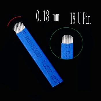 Yeni Varış 0.18 mm Lamina Tebori U 18/12/16/18 Microblading Pin Dövme İğneler Kalıcı Makyaj Kaş Nakış Manuel Kalem 2