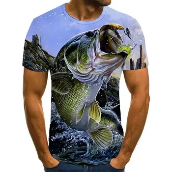 Yeni Yaz 3D Baskılı Balık Desen Erkekler ve Kadınlar günlük t-shirt Moda Trendi Gençlik Serin erkek tişört Hip Hop Kısa Kollu