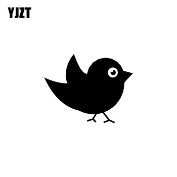 YJZT 15.5 CM*12CM Karikatür Komik Hayvan Kuş Vinil Araba-styling Araba Sticker Çıkartması Siyah / Gümüş Aksesuarlar C11-1026