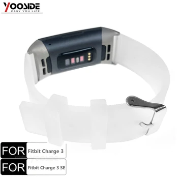 YOOSIDE Şeffaf Şeffaf Silikon Band Kayışı Fitbit Şarj için 3 / Şarj 3 SE Yedek Bilekliği Kadın Erkek