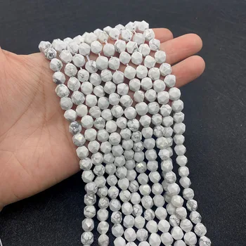 Yuvarlak Kesim Boncuk Doğal Taş Charm Moda Boncuk Beyaz Akik Takı Yapımı DIY Kristal Bilezik Kolye Aksesuarları 6 8 10mm