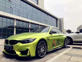 Yüksek Parlak Boya Metalik Açık Yeşil Vinil Wrap Film Araç Araba Sarma Folyo Rulo Yapışkanlı DIY Çıkartması 0