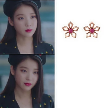 çiçek kulak damızlık DEL LUNA Otel IU Kore dramaları TV реснияы piercing Kadınlar İçin Küpe pendientes brincos süs