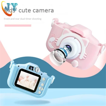 Çocuklar Kamera Sevimli bebek oyuncakları Kedi 2020 Yeni Mini Dijital HD Kameralar IPS Ekran Çocuk Erkek Kız Doğum Günü Noel noel hediyesi