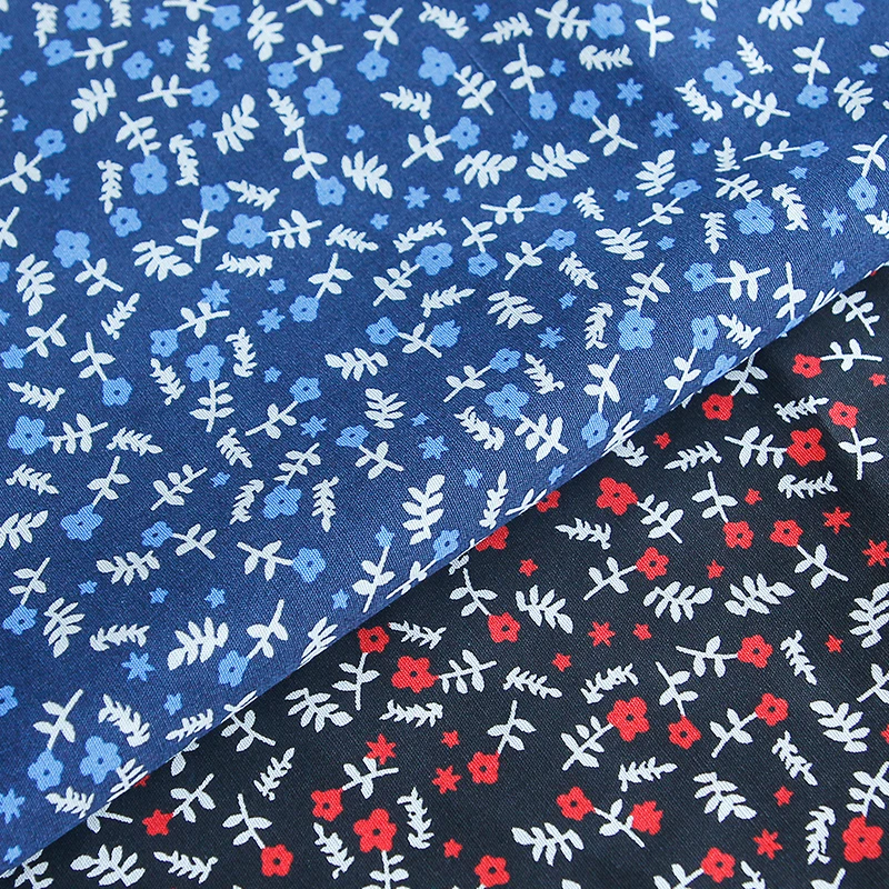 Çiçek kumaş sateen Yıldız Fishbone dikiş kadın giyim döşeme doku gelinlik için patchwork DIY HLQON pamuk 