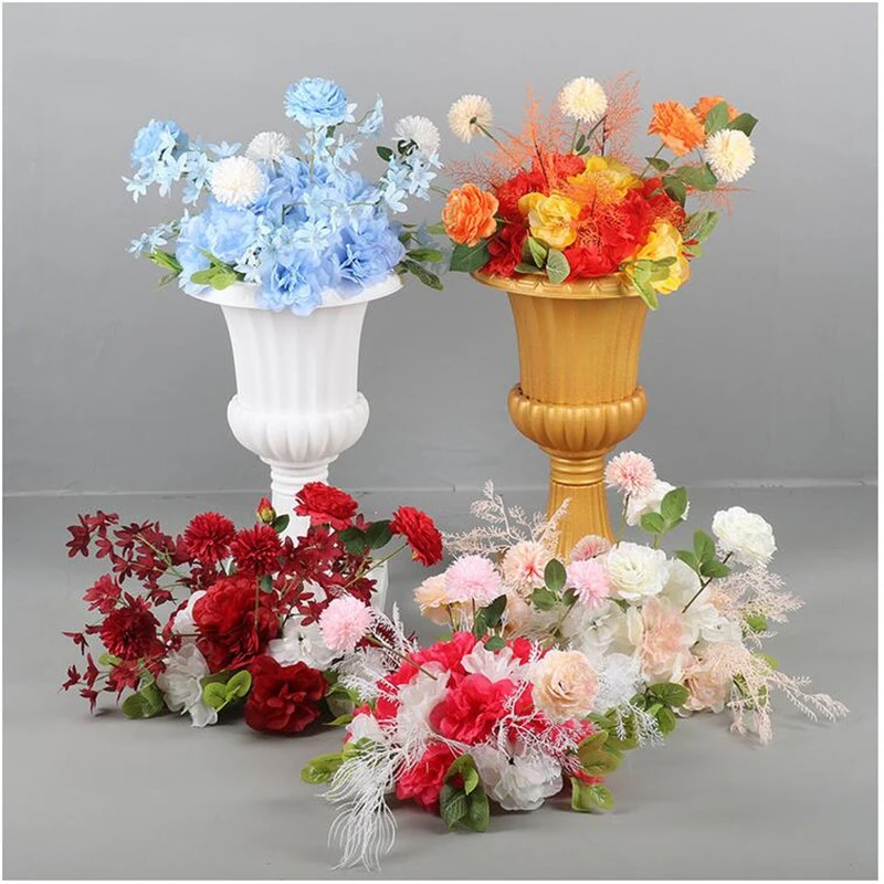 Çiçek Topu Düğün Kılavuzu Çiçek Simülasyon Gül Şakayık Yol Kılavuzu T Masa Masaüstü Dekorasyon Düğün Ziyafet Dekor İçin 35 cm