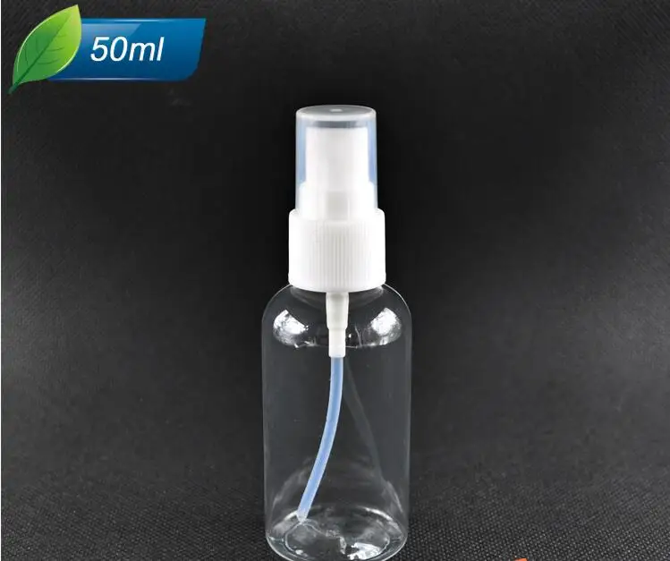 Ücretsiz Kargo 50 ml Temizle Lucency Plastik Boş parfüm Şişesi İle Beyaz kap Temizle Palstic Vaporizador